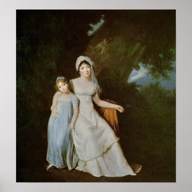 Poster Gérard - Mme De Stael Avec Sa Fille Albertine (Devant)