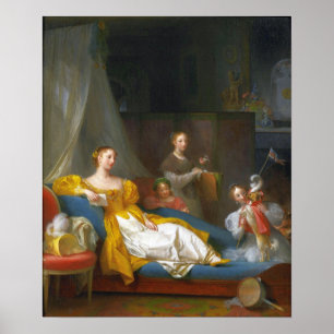 Poster Gérard - Une Famille Jouant Avec Un Chien