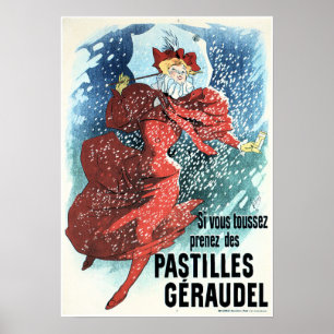 Poster GERAUDEL PASTILLES Jules Cheret Paris Art Nouveau