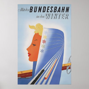 Poster German Railways -Bundesbahn Also in