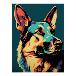 Poster German Shepherd Dog 002 - Bruno Pokopen