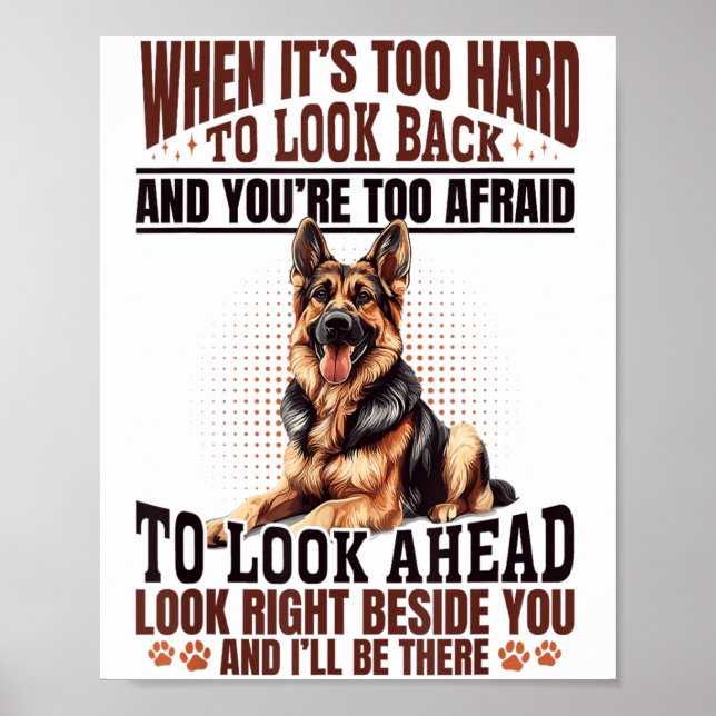 Poster German Shepherd Dog Breed When It´s Too Hard To Lo (Devant)