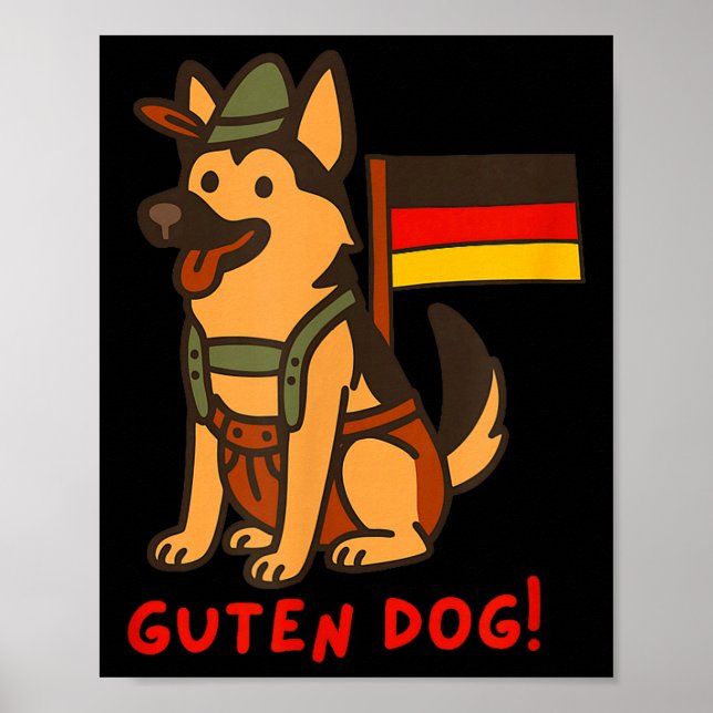 Poster German Shepherd Funny Beer Festival Guten Dog  (Devant)
