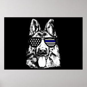 Poster German Shepherd Police Officer Police Dog