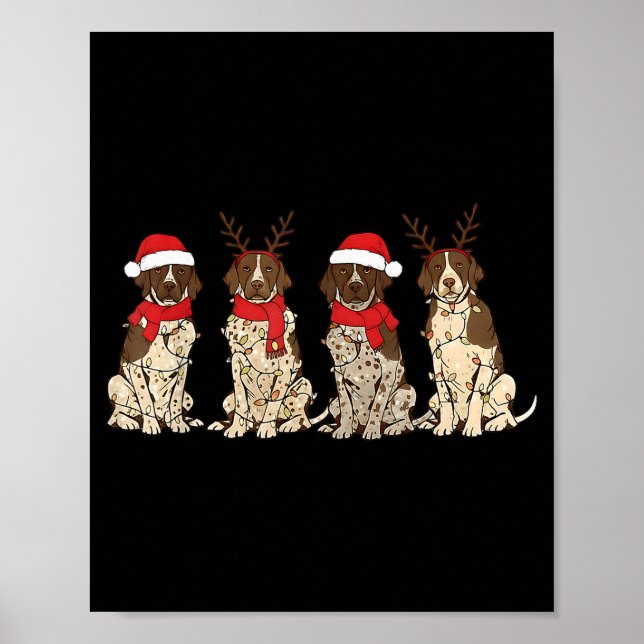 Poster German Shorthair Inter Christmas Gsp Mom Dad  (Devant)