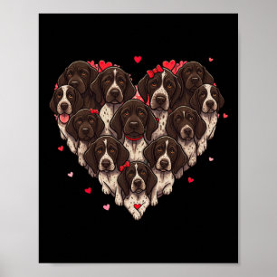Poster German Shorthaired Pointer Cœur Saint-Valentin Fem