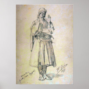 Poster Gérôme - Arnaut Officier en Prière