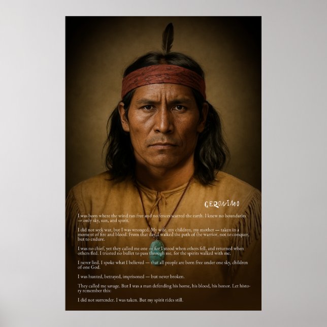 Poster Geronimo — Guerrier Apache, Esprit Inrompu (Devant)