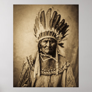 Poster Geronimo in Head Dress