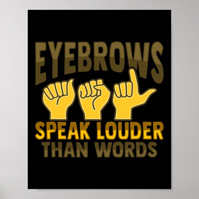 Poster Gesture de main ASL Sourde perte d'audition sensib (Devant)