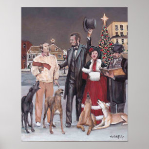 Poster Gettysburg Christmas II Greyhound Chien Art Imprim