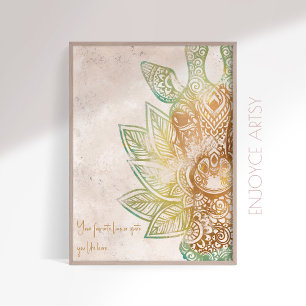 Poster Ggirafe en or tonique clair et calme