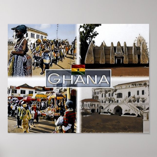 Poster Ghana - Mosaic - (Devant)