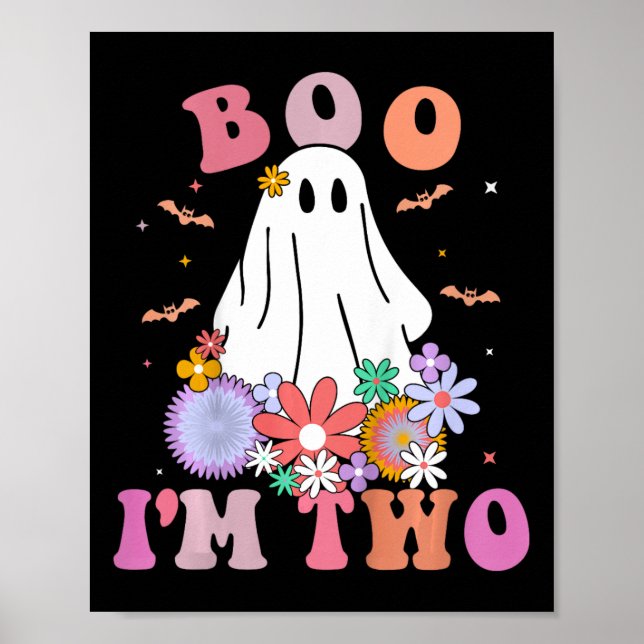Poster Ghost Boo Je suis deux ans 2e anniversaire Enfants (Devant)