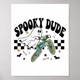 Poster Ghost Cyclisme Vélo Retro Halloween Party C
