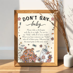 Poster Ghost Halloween "Don't Say Baby" jeu de Baby showe