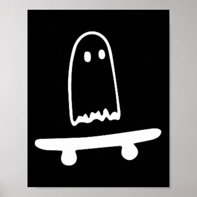 Poster Ghost Skateboard Lazy Halloween Costume amusant Sk (Devant)
