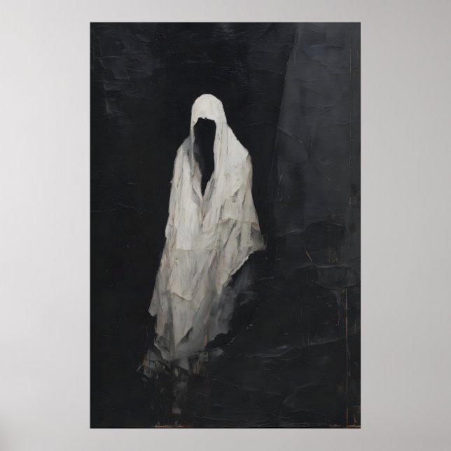 Poster Ghost Wall Art, Gothic Spirit Printable, Dark (Devant)