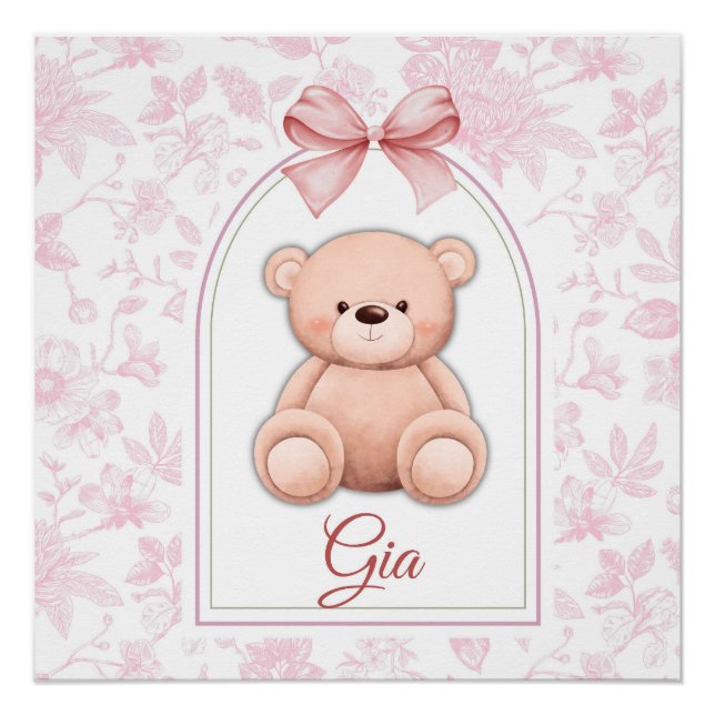 Poster Gia | Conception personnalisée d'ours en peluche r (Devant)