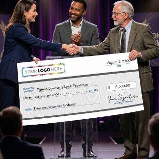 Poster Giant Promotional Check with Business Logo |