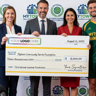 Poster Giant Promotional Check with Business Logo |