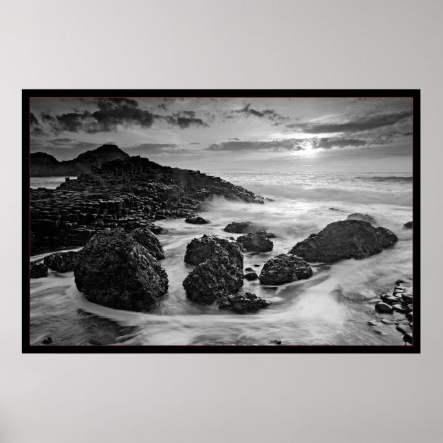 Poster Giants Causeway B&W (Devant)
