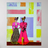 Gibson Girls in a Mondrian Motif