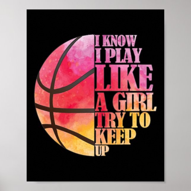 Poster Gift de basket-ball pour filles - Jouer comme une  (Devant)