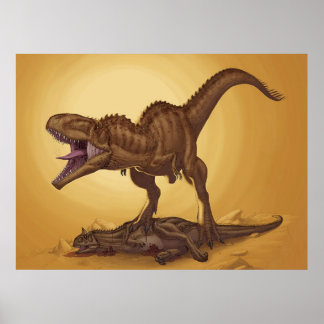 Poster Giganotosaurus carolinii et Carnotaurus