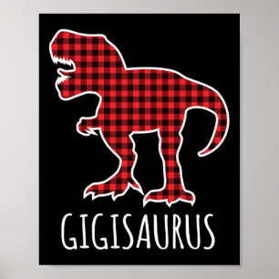 Poster Gigisaurus Buffalo à carreaux dinosaure drôle asso