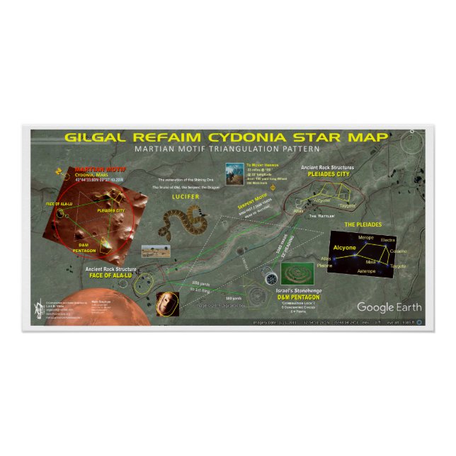Poster Gilgal Refaim - Carte des étoiles de Cydonia (Devant)