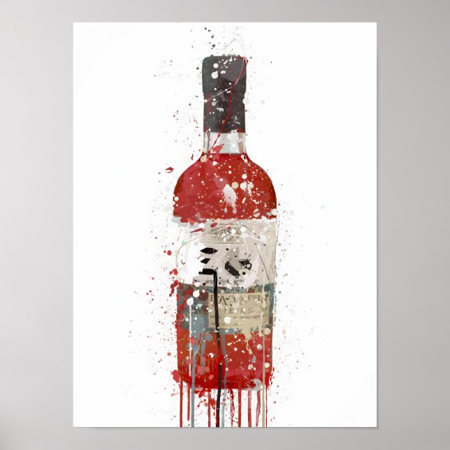 Poster Gin Bottle Wall Art Imprimer "Berry" (Devant)