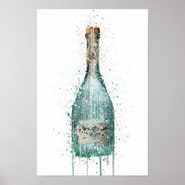 Poster Gin Bottle Wall Art Imprimer 'Harbour' (Devant)