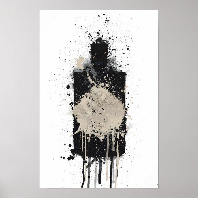 Poster Gin Bottle Wall Art Print 'Onyx (Devant)