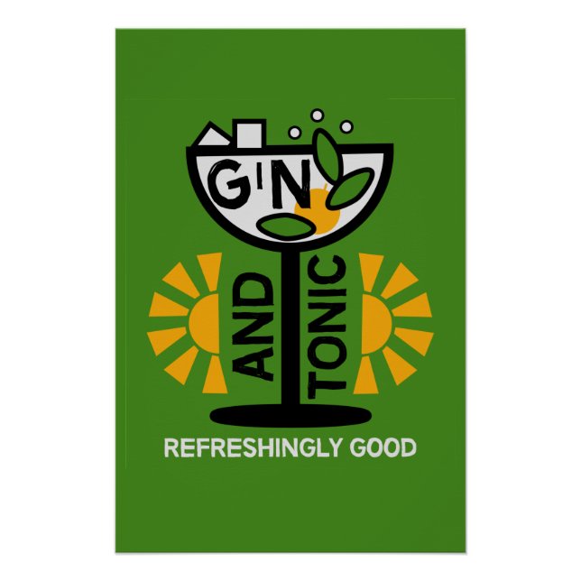 Poster Gin Et Boissons Toniques Art (Devant)
