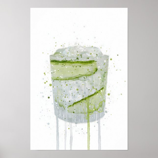 Poster Gin & Tonic 'Concombre'  (Devant)