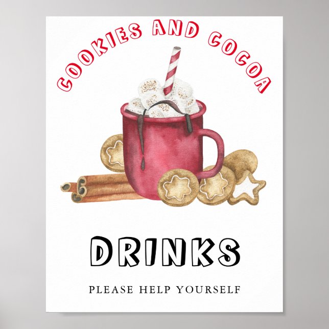 Poster Gingembre biscuits et cacao Boissons (Devant)