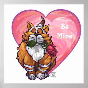 Poster Ginger Cat Saint-Valentin