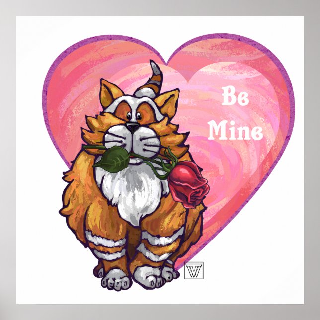 Poster Ginger Cat Saint-Valentin (Devant)