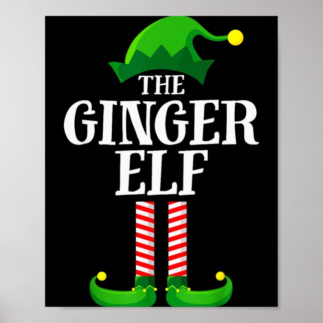 Poster Ginger Elf Matching Family Group Christmas Party P (Devant)