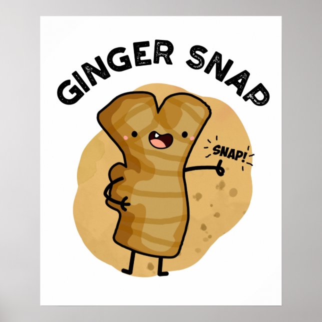 Poster Ginger Snap Funny Food Herb Spice Pun (Devant)