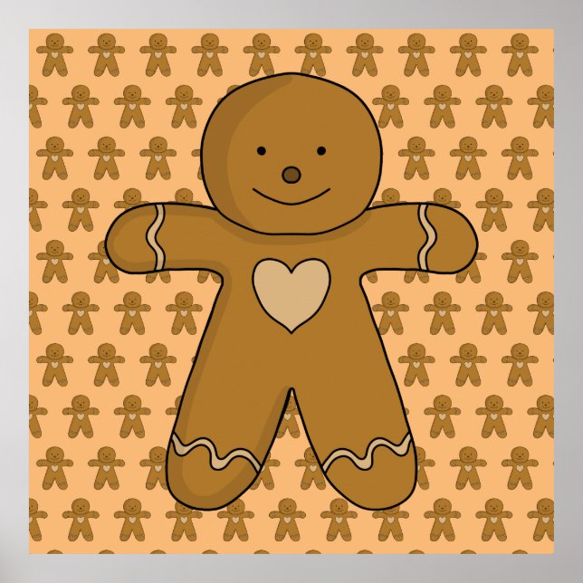 Poster GingerBread Man Christmas Cookie (Devant)