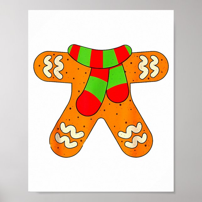 Poster Gingerbread Man Shirt Adult Kids Men Women Cookie  (Devant)