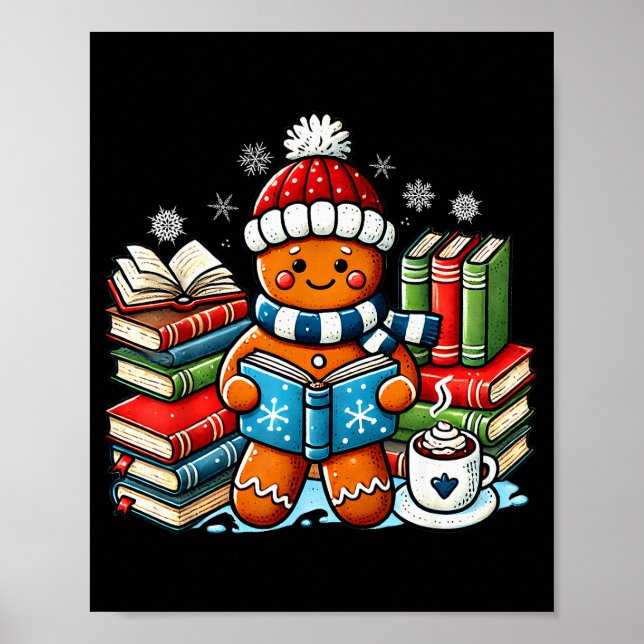Poster Gingerbread Reading Teacher Bookish Library Kids U (Devant)
