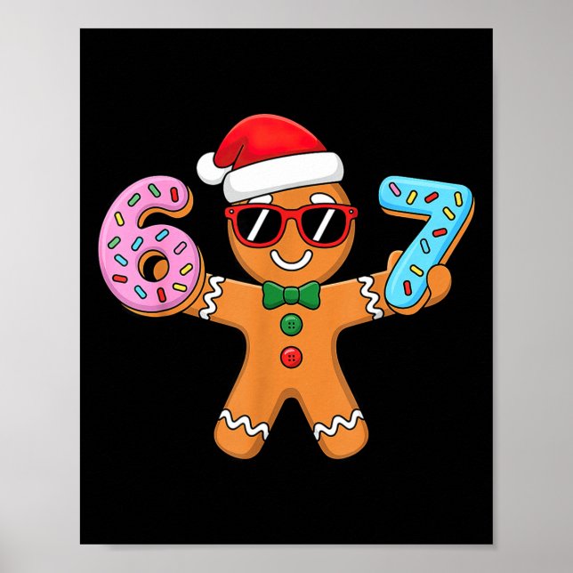 Poster Gingerbread Six Seven 67 Ice Cream Drip Christmas  (Devant)