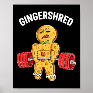 Poster Gingersher Funny Gingerbread Homme Gym Bodybuildin