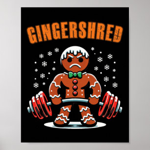 Poster Gingersher Funny Gingerbread Homme Gym Bodybuildin