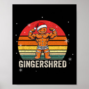 Poster Gingersher Funny Gingerbread Homme Gym Bodybuildin
