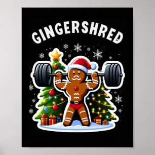 Poster Gingersher Funny Gingerbread Homme Gym Bodybuildin