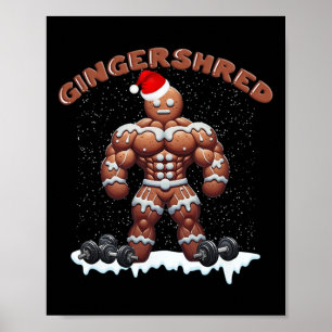 Poster Gingersher Funny Gingerbread Homme Gym Bodybuildin